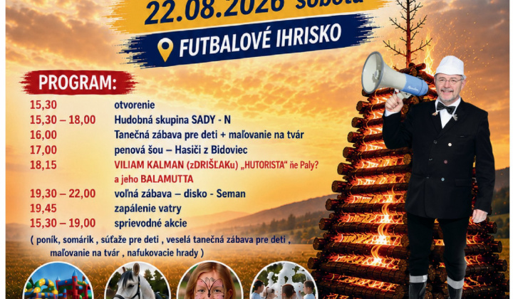 Fotka - Pozvánka - Vatra a deň obce 22.8. 2026