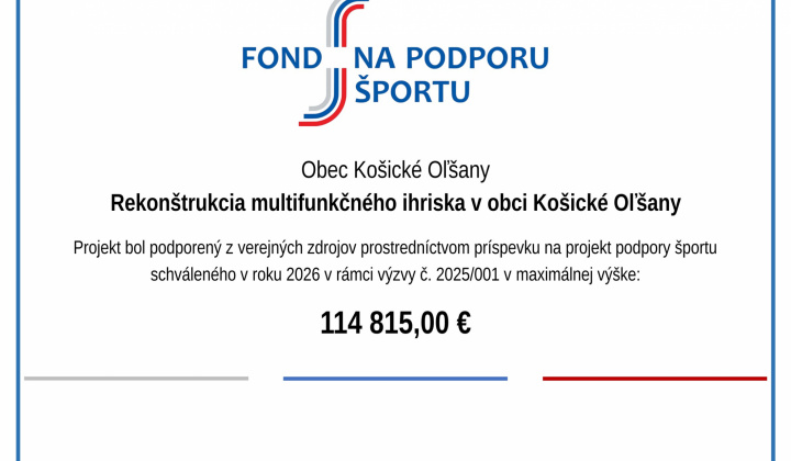 Fotka - Rekonštrukcia multifunkčného ihriska v obci Košické Oľšany 