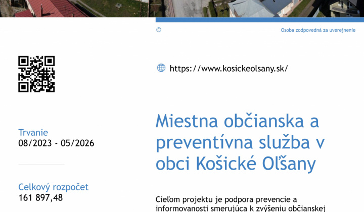 Fotka - Miestna občianska a preventívna služba v obci Košické Oľšany 